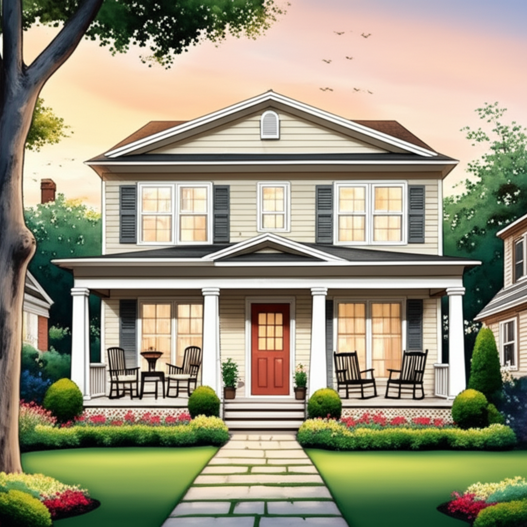Welcoming traditional home with a covered porch